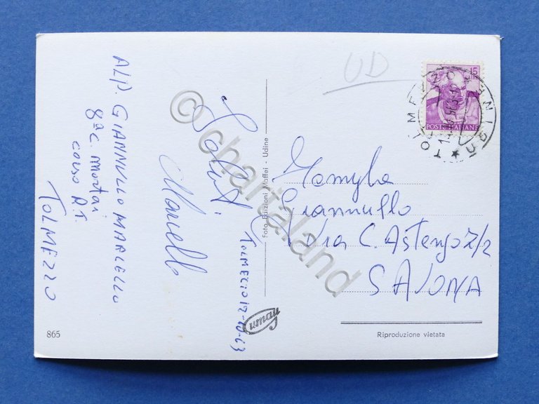 Cartolina Tolmezzo - Piazza XX Settembre - 1963