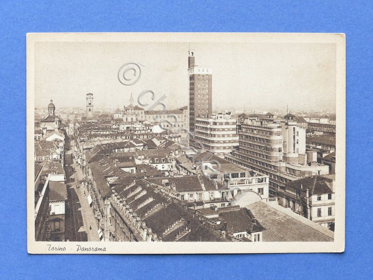 Cartolina Torino -- Panorama -- 1940 ca.