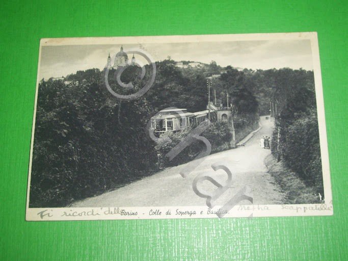 Cartolina Torino - Colle di Superga e Basilica 1933