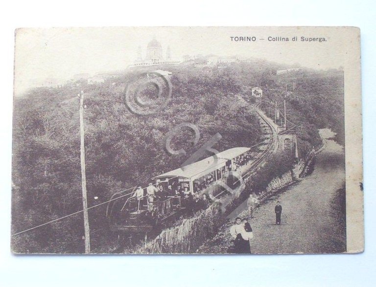 Cartolina Torino - Collina di Superga 1910