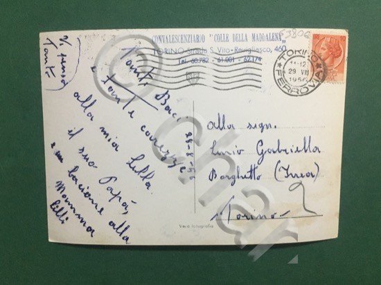 Cartolina Torino - Convalescenziario - Visto Dall'Aereo - 1956
