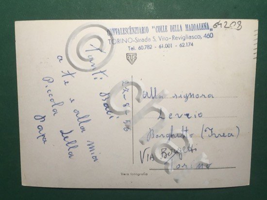 Cartolina Torino - Convalescenziario I.N.A.I.L. della Maddalena. - 1956