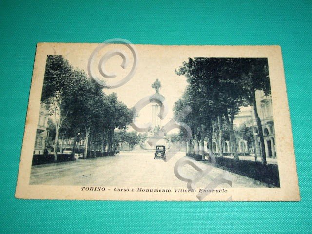 Cartolina Torino - Corso e Monumento Vittorio Emanuele 1929