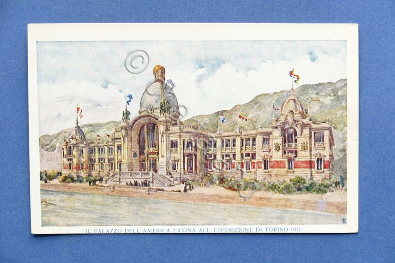 Cartolina Torino - Esposizione 1911 - Il Palazzo dell'America Latina