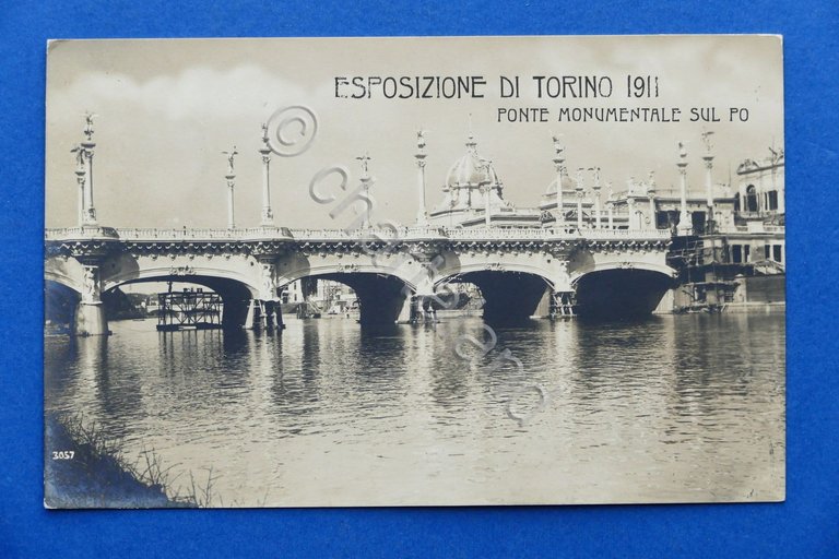 Cartolina Torino - Esposizione 1911 - Ponte monumentale sul Po.
