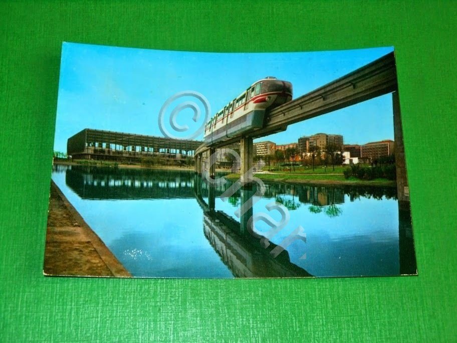 Cartolina Torino - Monorotaia Alweg e Palazzo del Lavoro 1961.