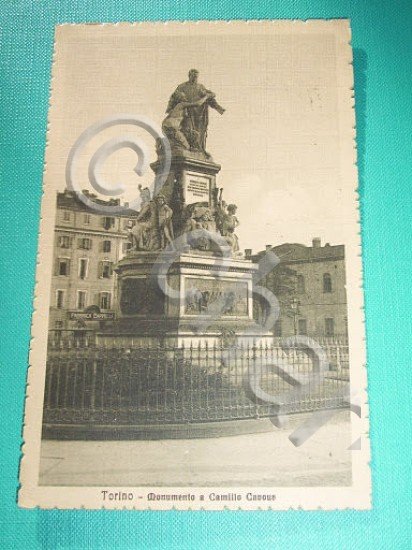 Cartolina Torino - Monumento a Camillio Cavour 1916