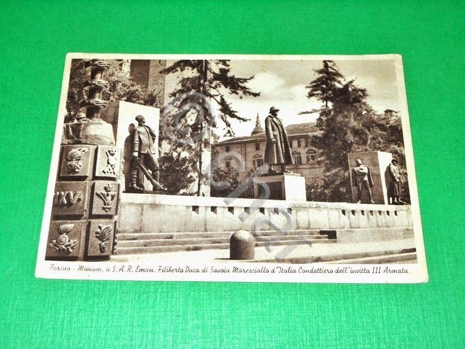 Cartolina Torino - Monumento a Emanuele Filiberto Duca di Savoia …