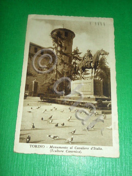Cartolina Torino - Monumento al Cavaliere d' Italia 1935