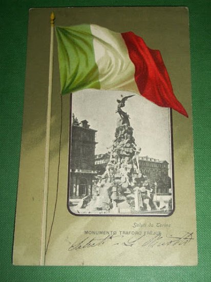 Cartolina Torino - Monumento Traforo Frejus 1905