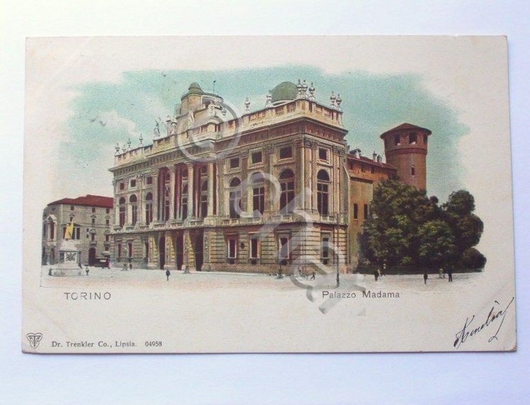 Cartolina Torino - Palazzo Madama 1901