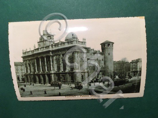 Cartolina Torino - Palazzo Madama + Replica 1950 ca