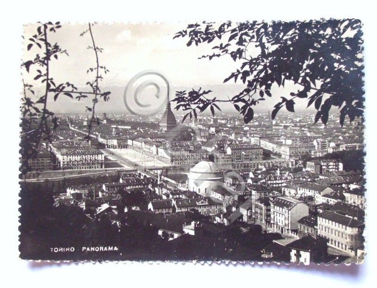 Cartolina Torino - Panorama generale 1948