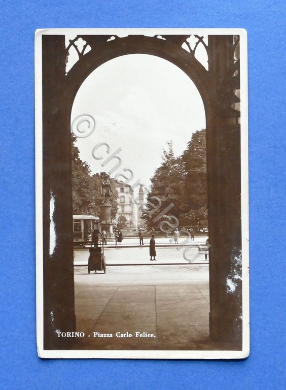 Cartolina Torino - Piazza Carlo Felice - 1932.
