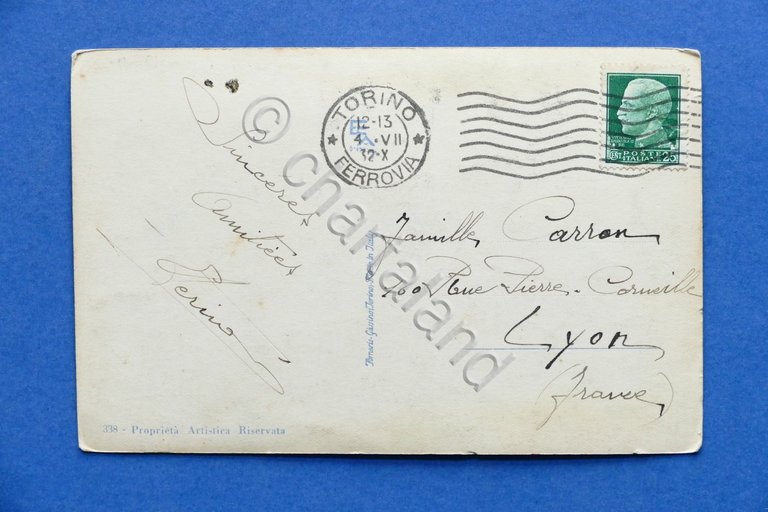 Cartolina Torino - Piazza Carlo Felice - 1932.