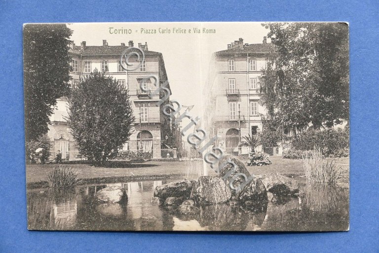 Cartolina Torino - Piazza Carlo Felice e Via Roma - …