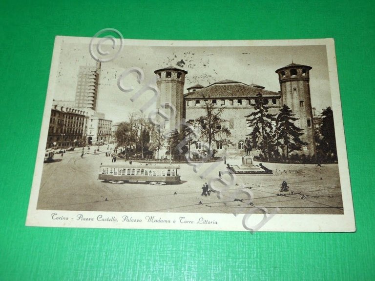 Cartolina Torino - Piazza Castello - Palazzo Madama e Torre …