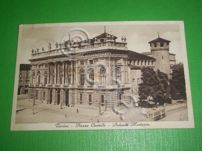 Cartolina Torino - Piazza Castello e Palazzo Madama 1938