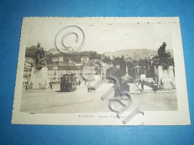 Cartolina Torino - Ponte Umberto I 1921