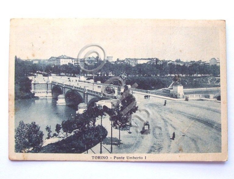 Cartolina Torino - Ponte Umberto I 1929