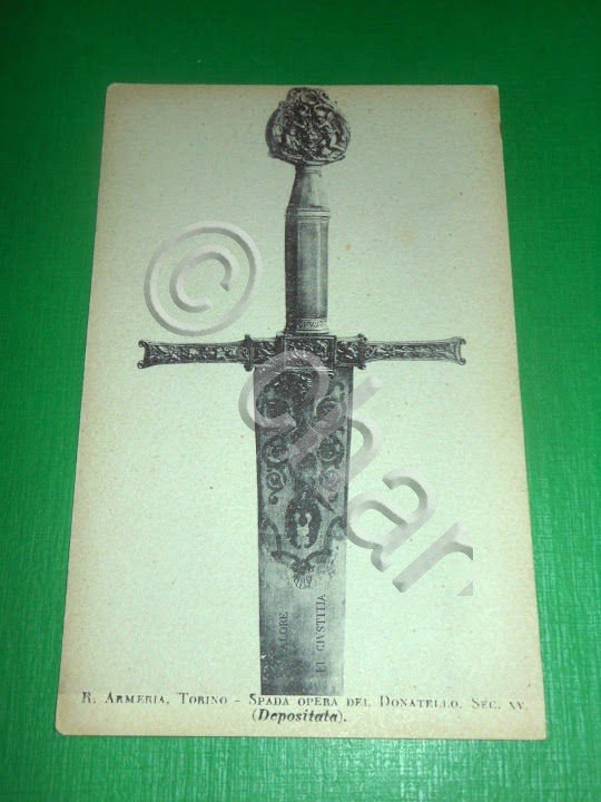 Cartolina Torino - Reale Armeria - Spada opera del Donatello