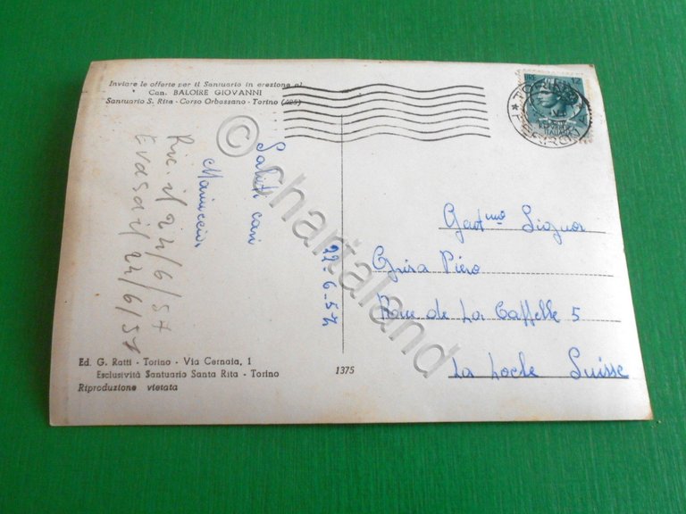 Cartolina Torino - Santuario Di Santa Rita da Cascia ( …
