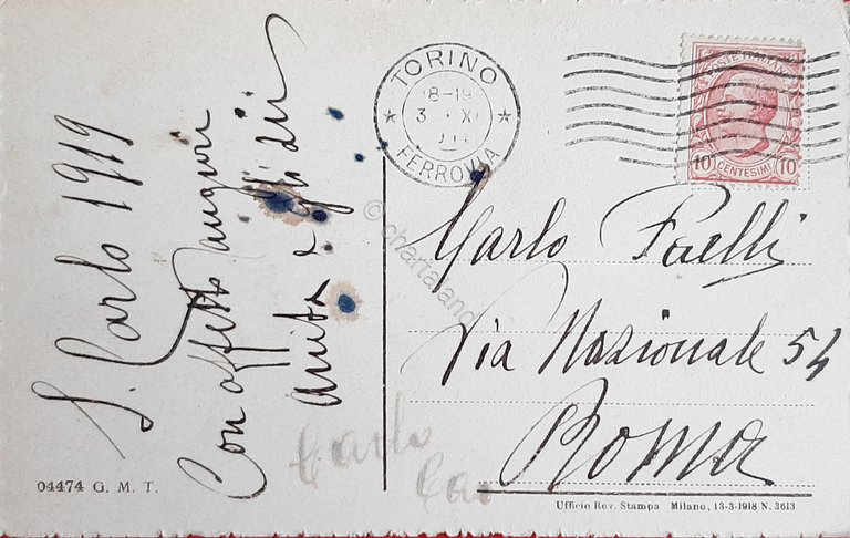 Cartolina Torino - Stazione di Porta Susa - 1913