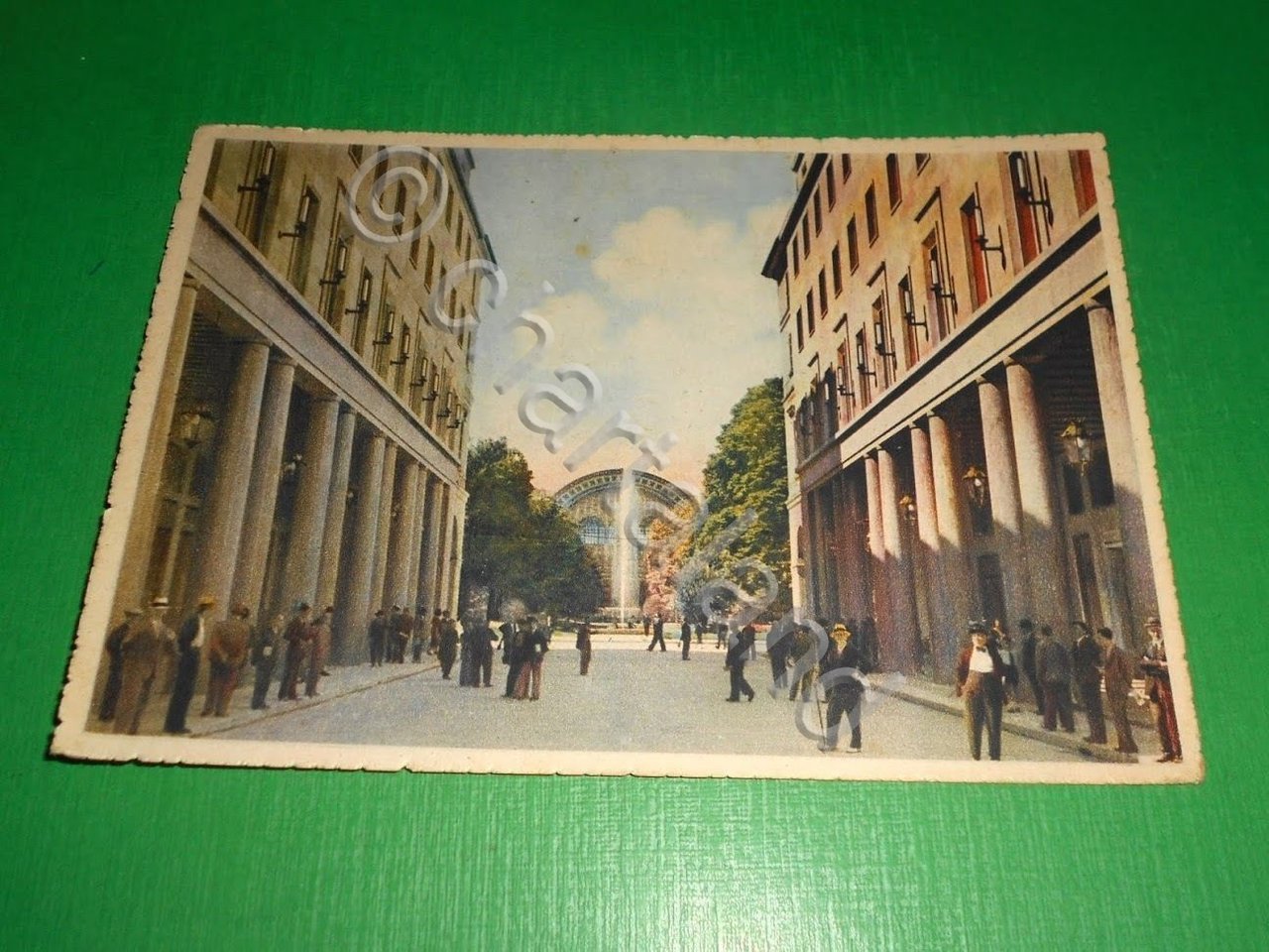 Cartolina Torino - Stazione Porta Nuova e Via Roma 1950.