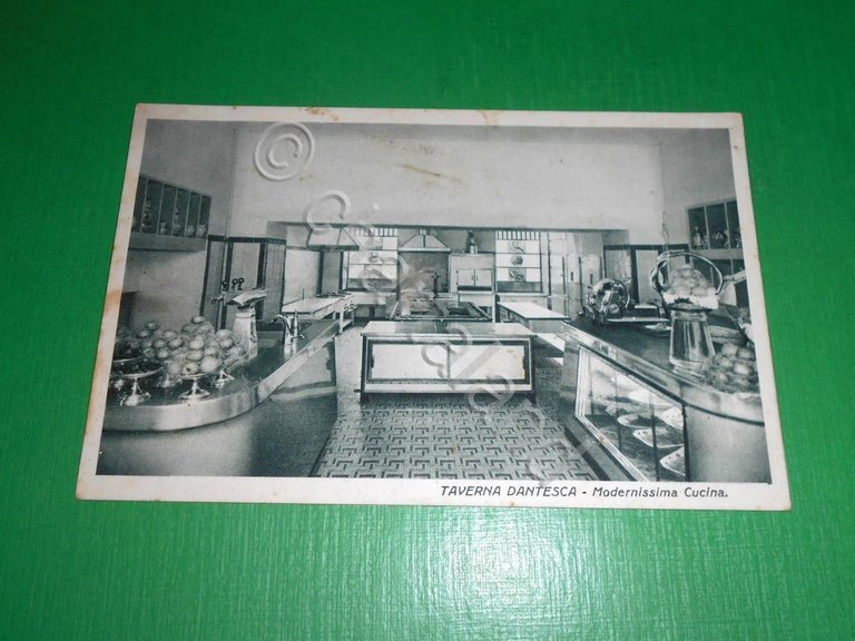 Cartolina Torino - Taverna Dantesca - Modernissima cucina 1940 ca.