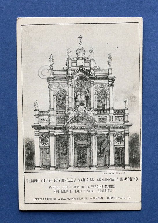 Cartolina Torino - Tempio Votivo Nazionale a Maria SS. Annunziata … | Immagine Gallery 3
