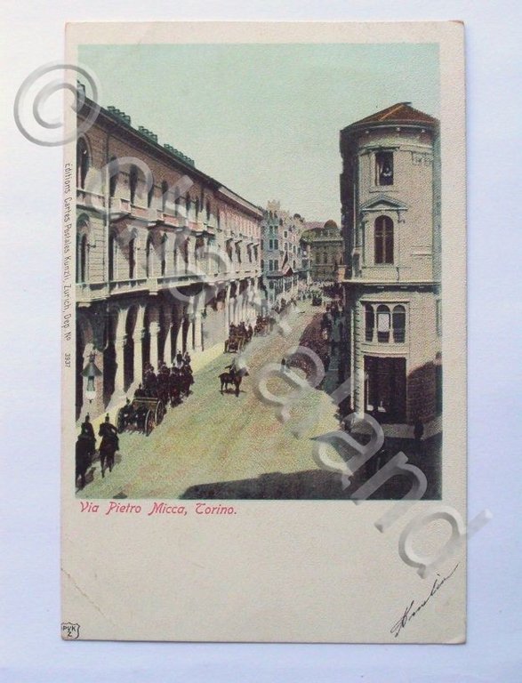 Cartolina Torino - Via Pietro Micca 1900 ca
