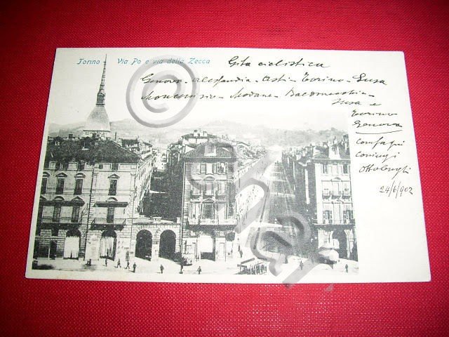 Cartolina Torino - Via Po della Zecca 1902