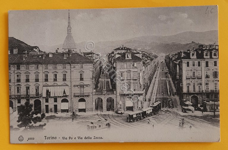 Cartolina Torino - Via Po e via della Zecca - …