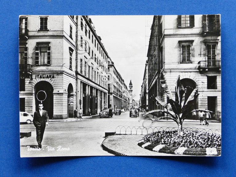 Cartolina Torino - Via Roma - 1958.