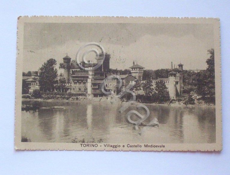 Cartolina Torino - Villaggio e Castello Medioevale 1918