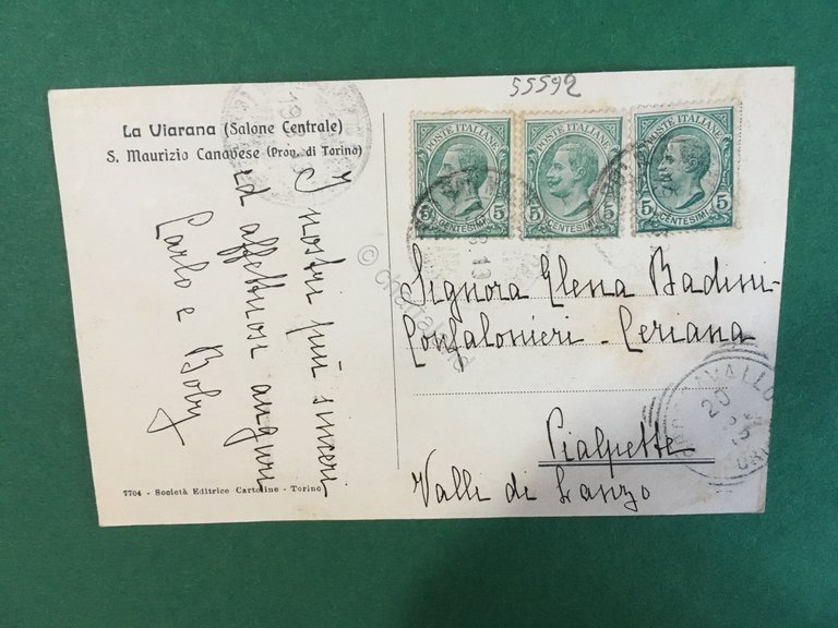 Cartolina Torino- La Viarana - Salone Centrale - 1919