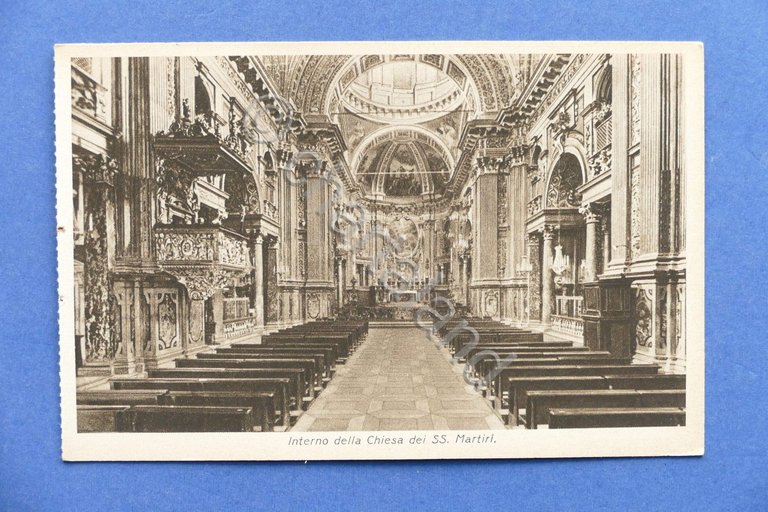 Cartolina Torino Interno della Chiesa dei SS. Martiri 1930 ca.
