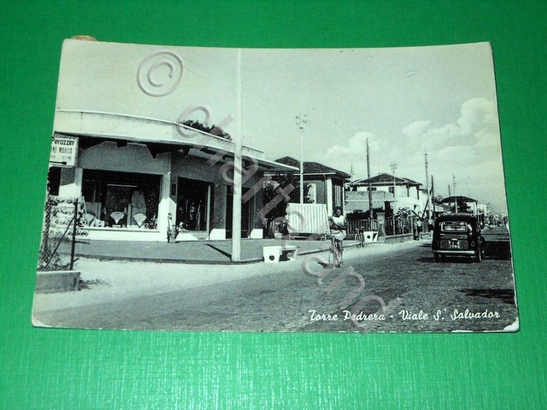Cartolina Torre Pedrera - Viale S. Salvador 1957.