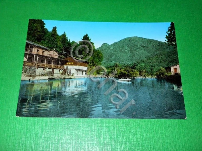 Cartolina Torre Pellice - Fonte Blancio il Laghetto 1955 ca