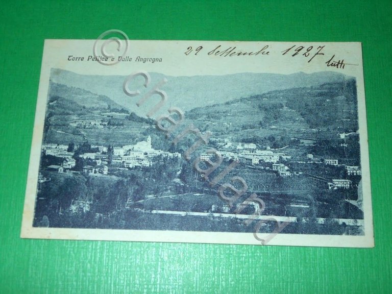Cartolina Torre Pellice e Valle Angrogna - Panorama 1925 ca.