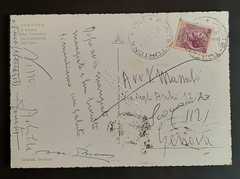 Cartolina Tortona - Il Duomo - 1965