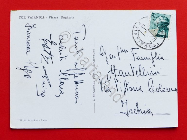 Cartolina Torvaianica - Piazza Ungheria - 1967