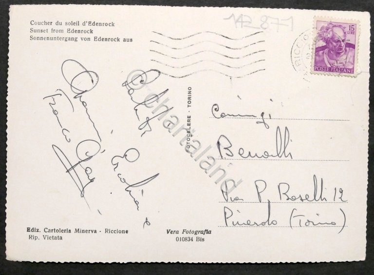 Cartolina Tramonto da Edenrock (Riccione) - 1960 ca. | Immagine Gallery 2