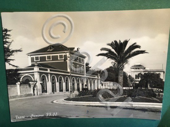 Cartolina Trani - Stazione FF.SS. - 1954