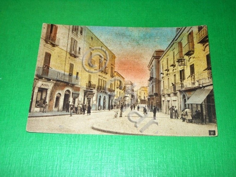 Cartolina Trani - Via Mario Pagano 1952.