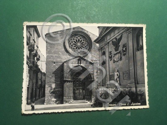 Cartolina Trapani - Chiesa S. Agostino - 1957