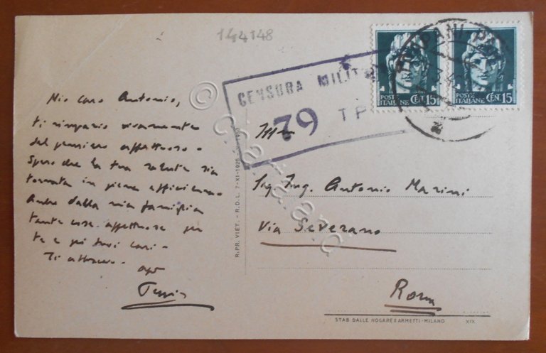 Cartolina Trapani - Facciata Chiesa di S. Agostino e Fontana …