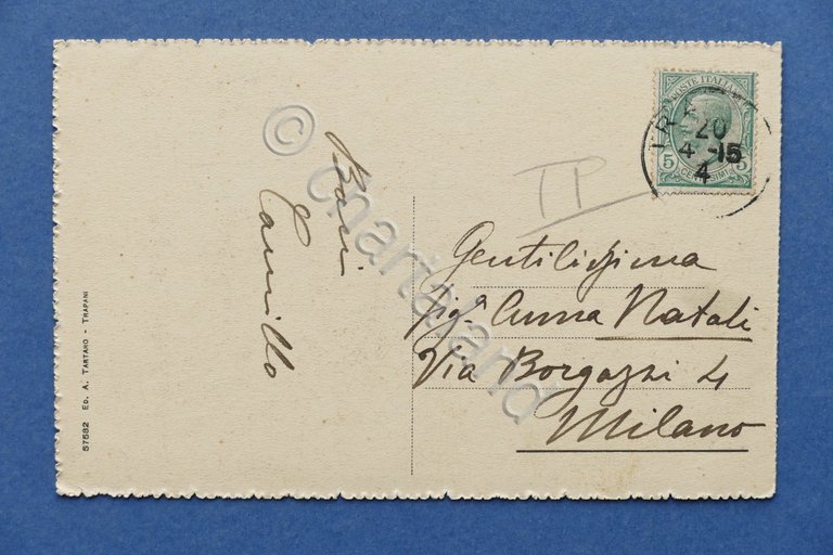 Cartolina Trapani - Marina - 1915