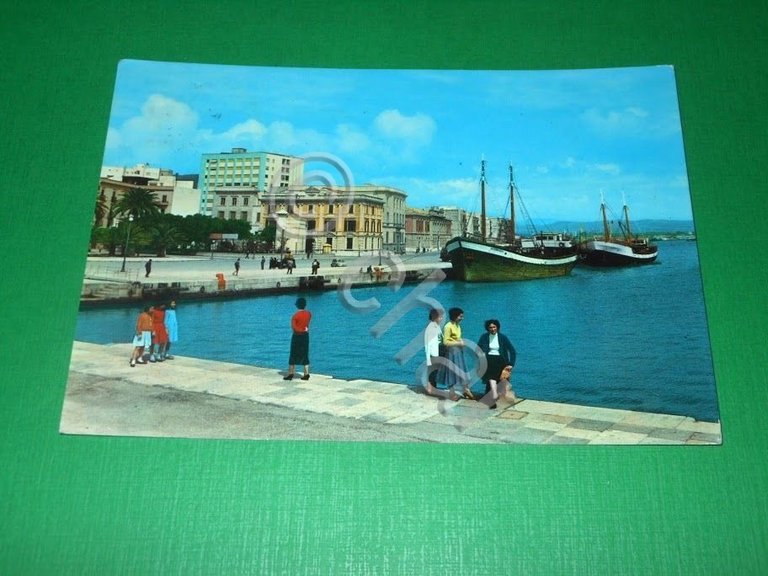 Cartolina Trapani - Particolare del Porto 1961.