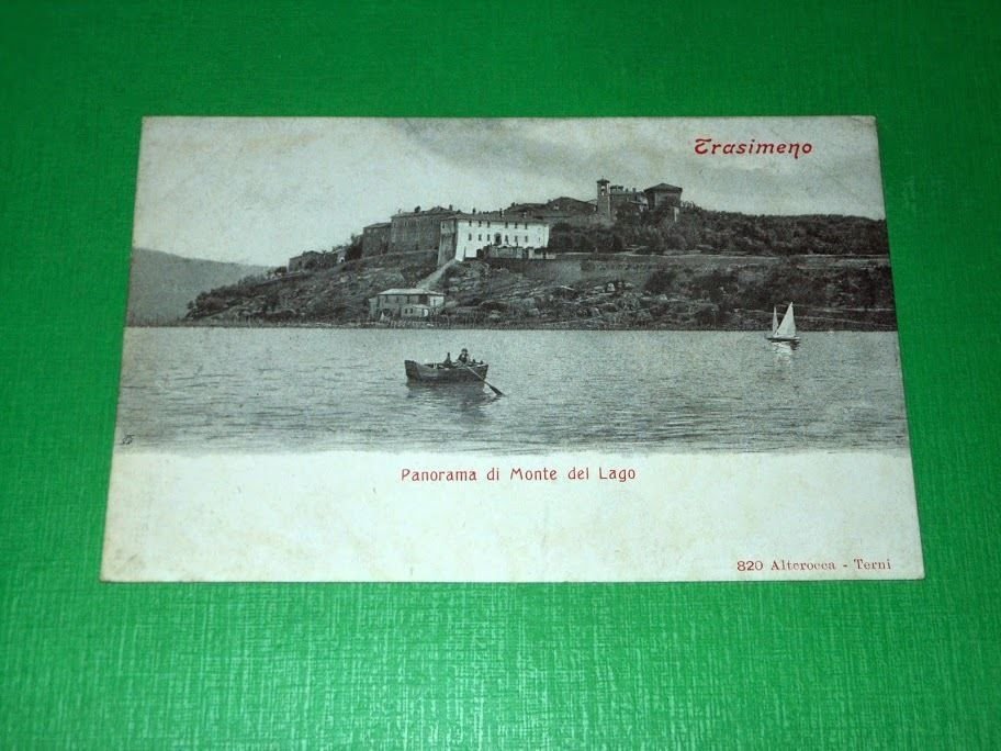 Cartolina Trasimeno - Panorama di Monte del Lago 1900 ca.